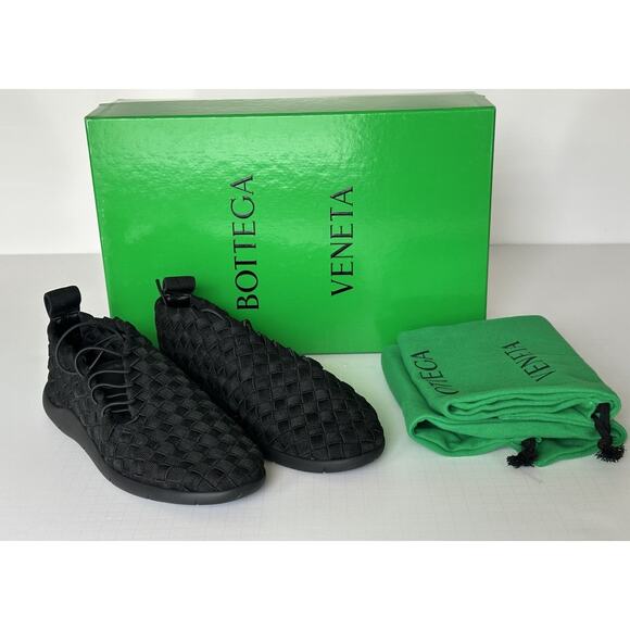 Bottega Veneta Tech Knit Stretch Black Sneakers 8.5 US (41.5) 651306 NIB $1300 - Picture 14 of 16
